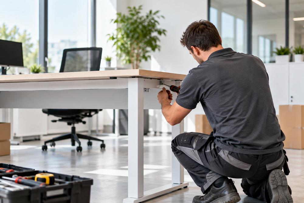Montage de mobilier de bureau par un installateur professionnel